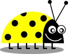illustration with yellow ladybug