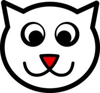 Cat Cute Face smiling vector drawing