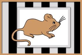 drawn brown mouse