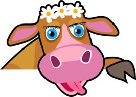 cartoon cow on white background as an illustration