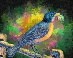 digital painting of a bird
