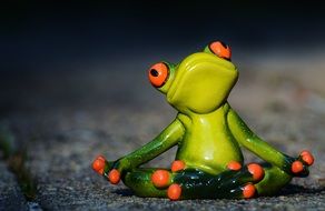ceramic frog in lotus position