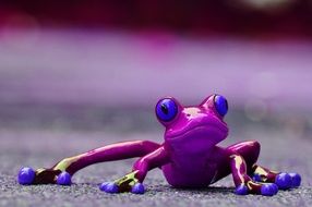 bright purple ceramic frog