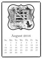 August 2016 as a sheet on the calendar