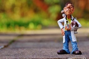 Veterinarian ceramic figure