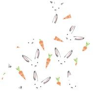 painted rabbit heads and carrots