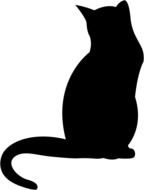 Kitten Silhouette Black drawing