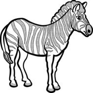 graphic image of a zebra in black and white