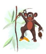 clipart of the Monkey on a tree