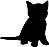 black silhouette of a kitten