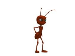 funny cartoon character ,red ant