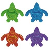 multicolored turtle silhouette