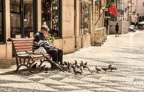 Old man on bench