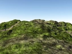 computer generated image of green hills