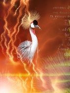bird with bright plumage in a beautiful background