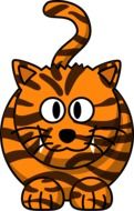 drawing of a striped orange tiger