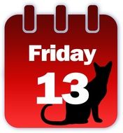 clipart,red calendar with a picture of a cat
