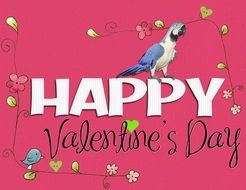 image of a parrot on a card for Valentine's Day