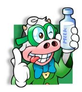 Cow with milk as a clipart