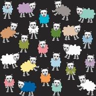 Sheep colorful Cartoon drawing