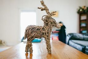 reindeer as decoration on the table
