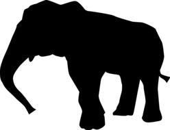 black silhouette of an elephant
