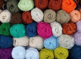 A lot of wool for knitting