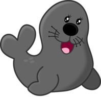 cartoon happy grey Seal