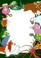 empty card with different animals