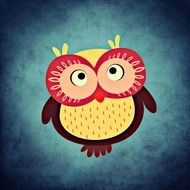 drawing of a colorful funny owl