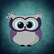 gray funny owl as an illustration