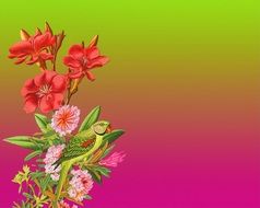 gradient wallpaper with flowers