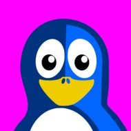 colorful blue penguin as an illustration