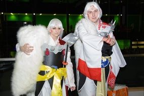 couple in cosplay costumes