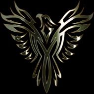 silver silhouette of a phoenix