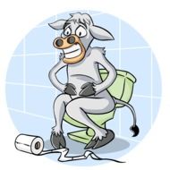cow on the toilet drawing