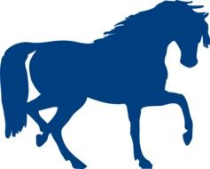 blue horse silhouette drawing