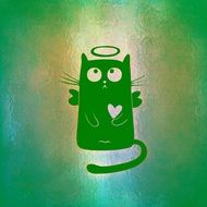 funny cat with heart