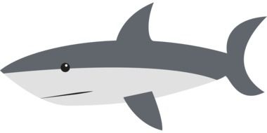 drawn profile of a gray shark