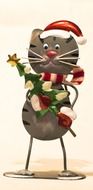 Decoration ceramic Christmas cat