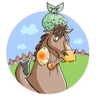 drawing of a sick horse