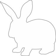 silhouette of a rabbit on the white background