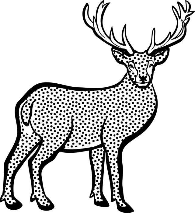 drawing of a deer on a white background