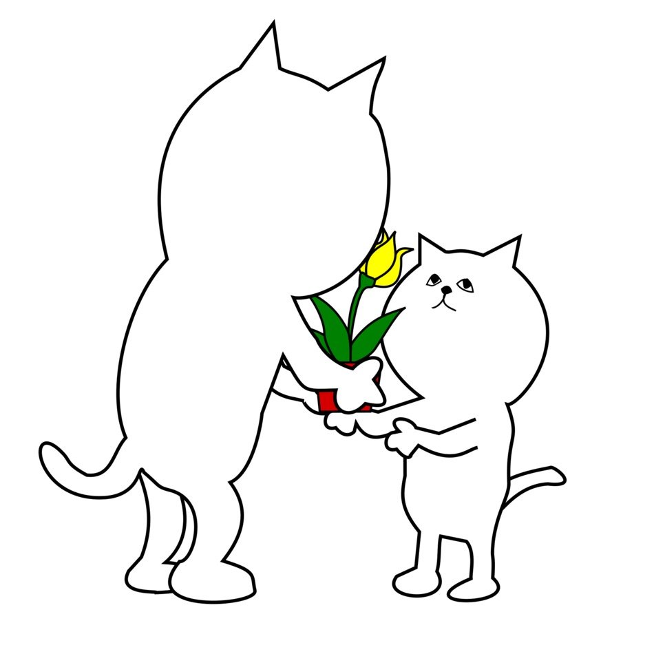 drawing of a parent with a child and a gift