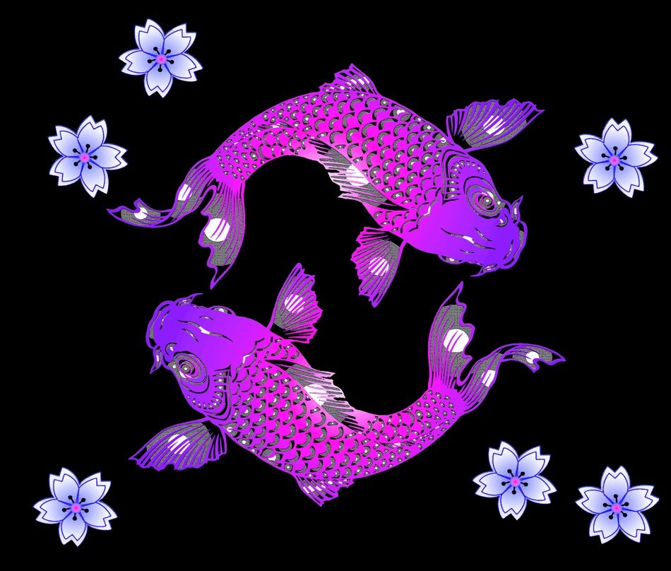symbol fish sign in the horoscope as an illustration