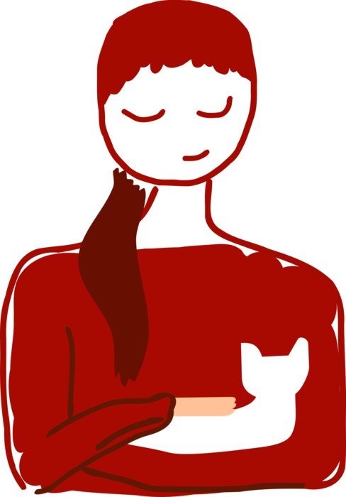 Girl with Kitten drawing