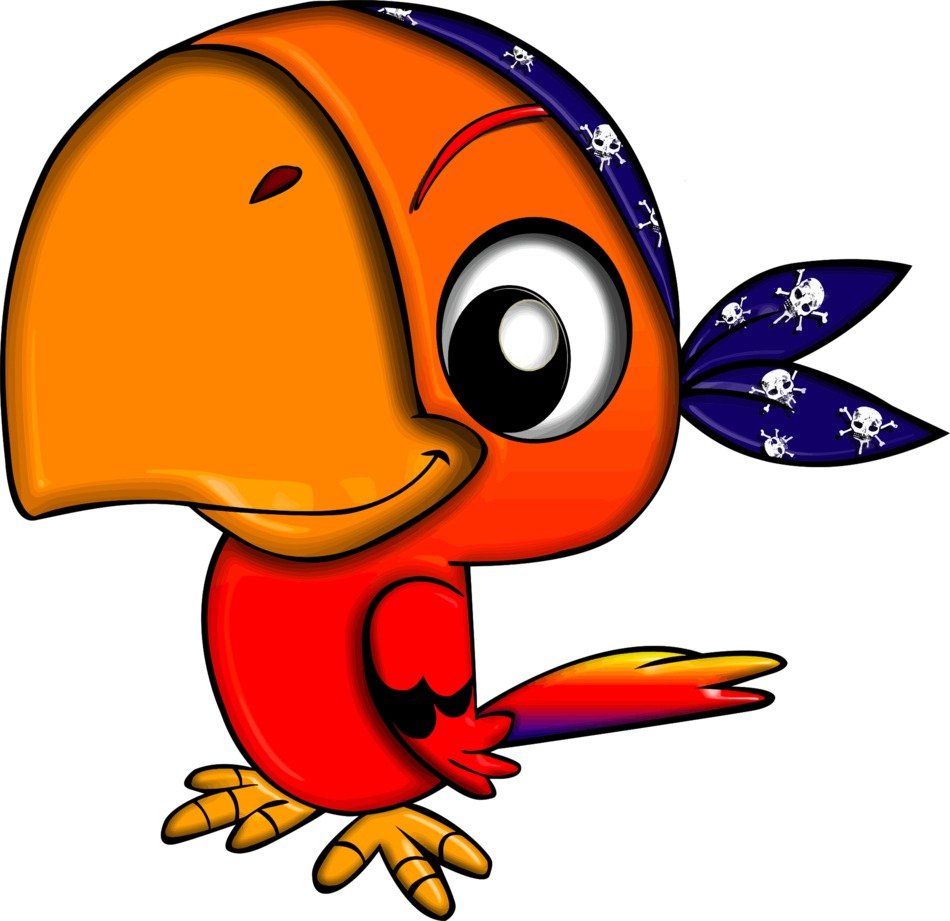 funny cartoon parrot