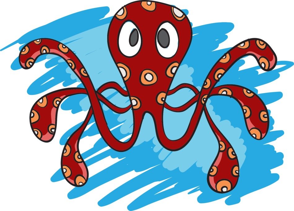 clipart of brown octopus Animal