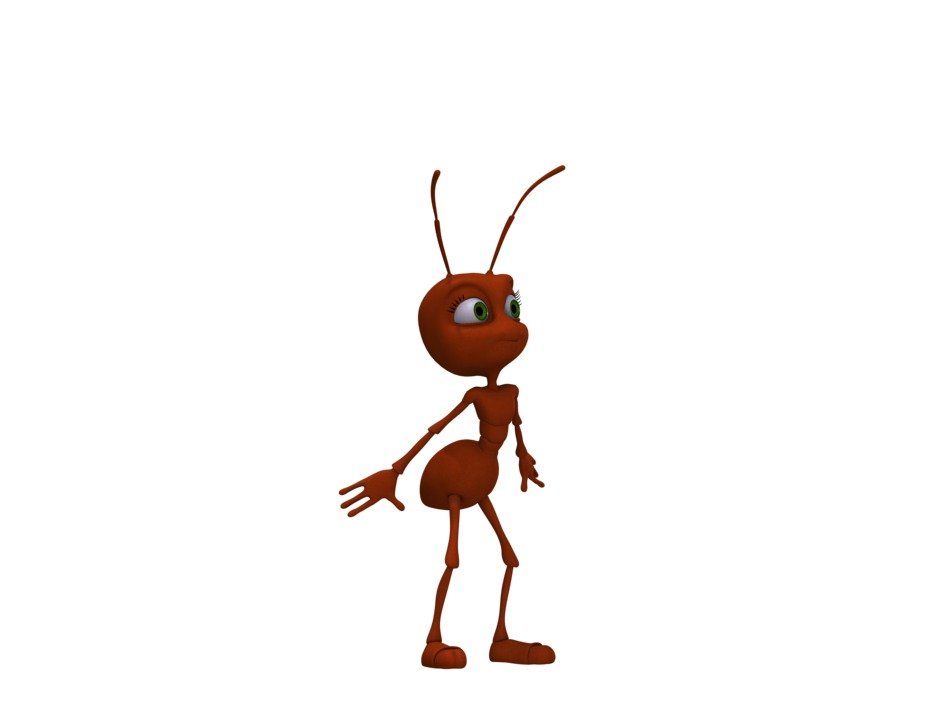 red ant as an element in animated film