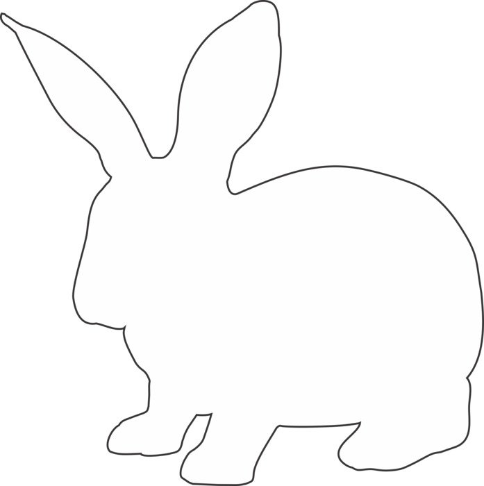 silhouette of a rabbit on the white background